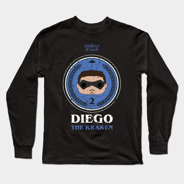 UMBRELLA ACADEMY 2: DIEGO THE KRAKEN (GRUNGE STYLE) Long Sleeve T-Shirt by FunGangStore